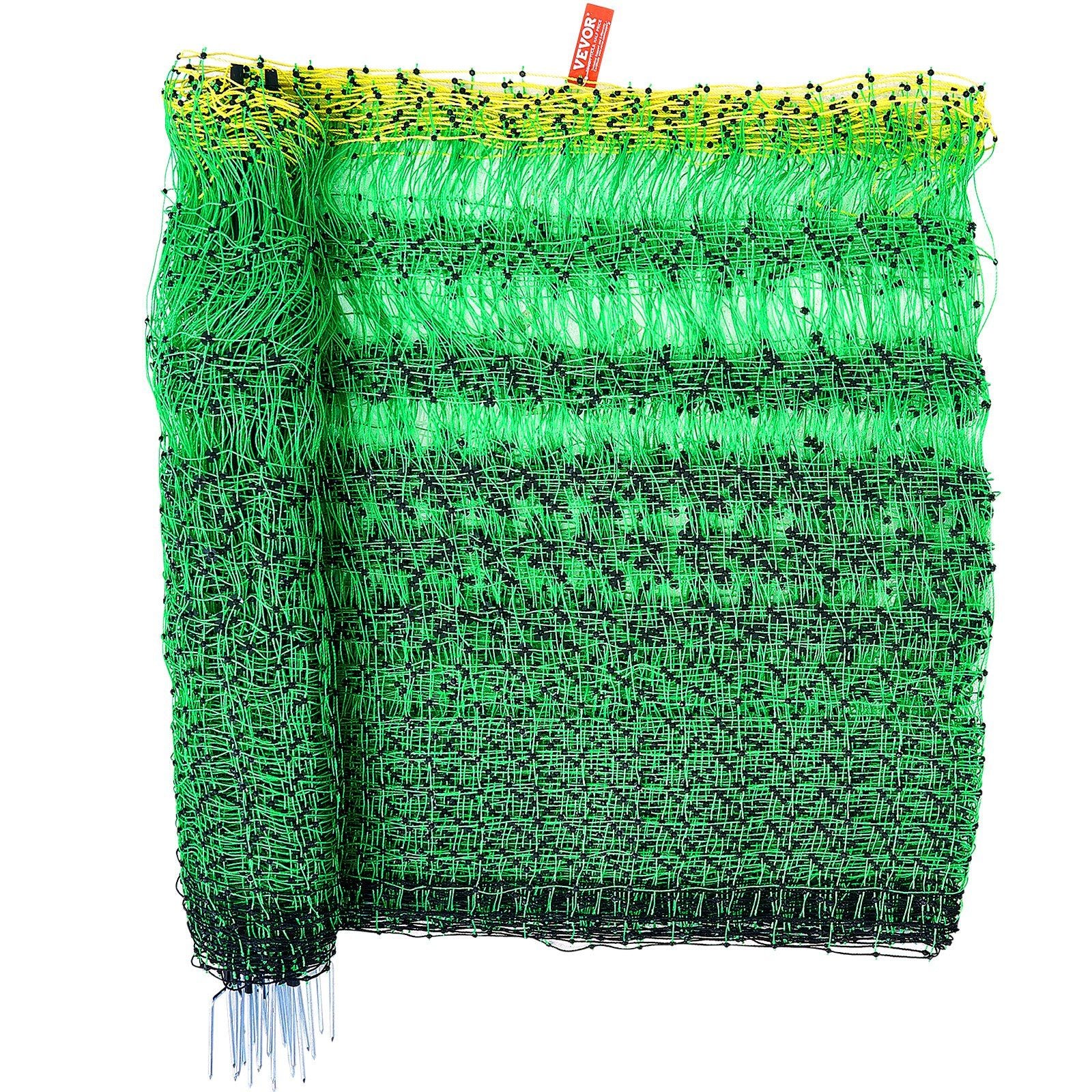 VEVOR Electric Fence Netting, 35" H x 164' L, PE Net Fencing with Posts & Double-Spiked Stakes, Utility Portable Mesh for Goats, Sheep, Lambs, Deer, Hogs, Dogs, Used in Backyards, Farms, and Ranches - JM Variety Store